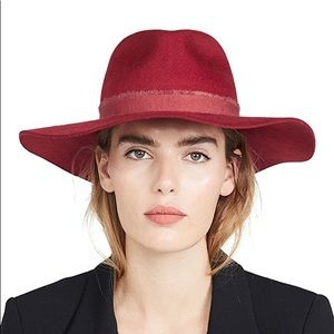 Brixton Ella Wool Fedora Hat - Red
